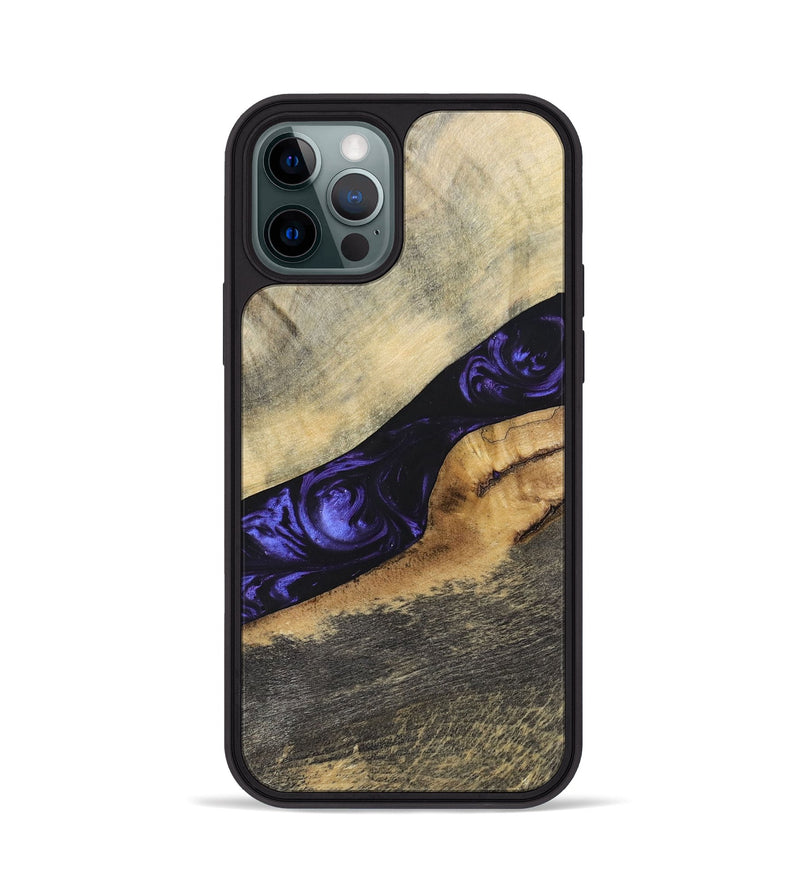 iPhone 12 Pro Wood+Resin Phone Case - Wilfred (Purple, 695378)