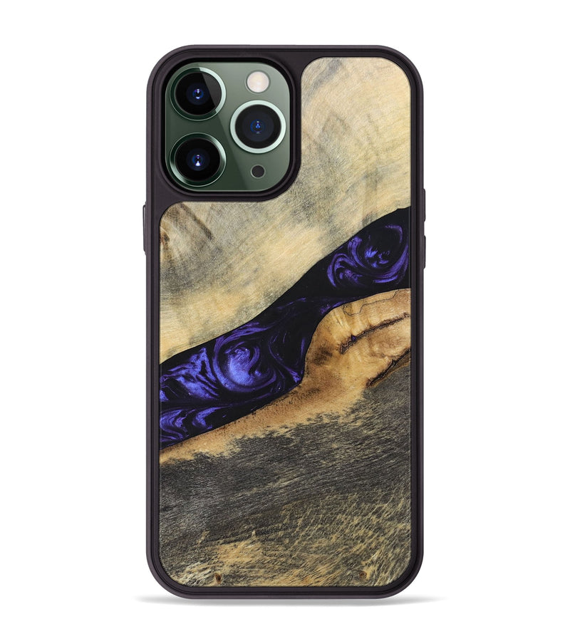 iPhone 13 Pro Max Wood+Resin Phone Case - Wilfred (Purple, 695378)