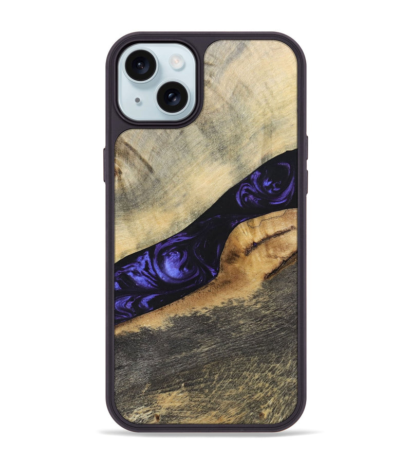 iPhone 15 Plus Wood+Resin Phone Case - Wilfred (Purple, 695378)