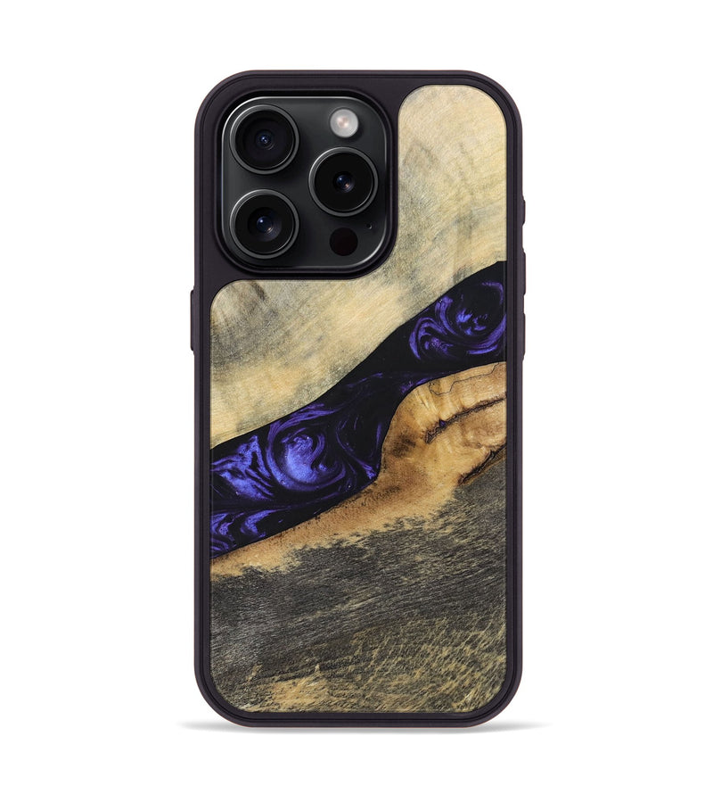 iPhone 15 Pro Wood+Resin Phone Case - Wilfred (Purple, 695378)