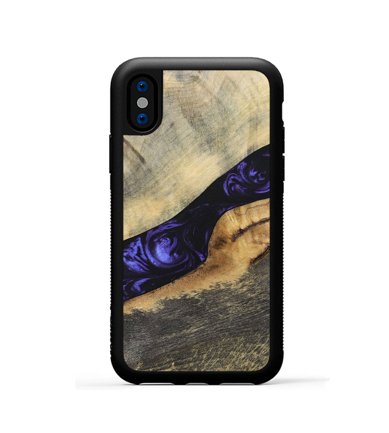 iPhone Xs Wood+Resin Phone Case - Wilfred (Purple, 695378)