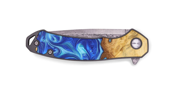 EDC Wood+Resin Pocket Knife - Miley (Blue, 695419)