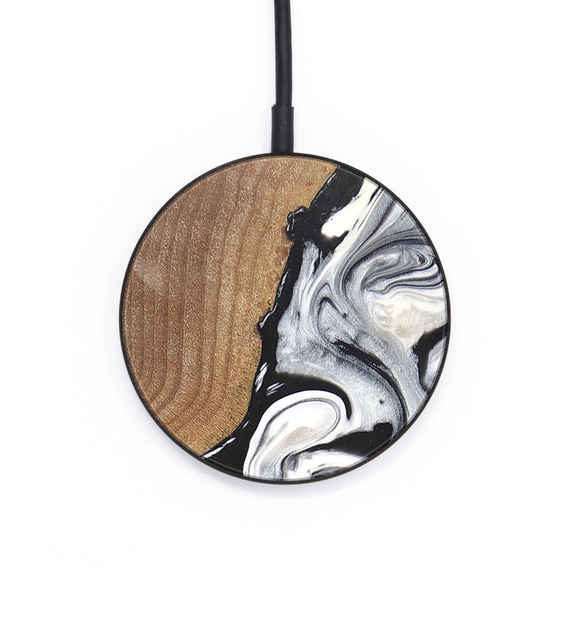 Circle Wood+Resin Wireless Charger - Christie (Black & White, 695451)