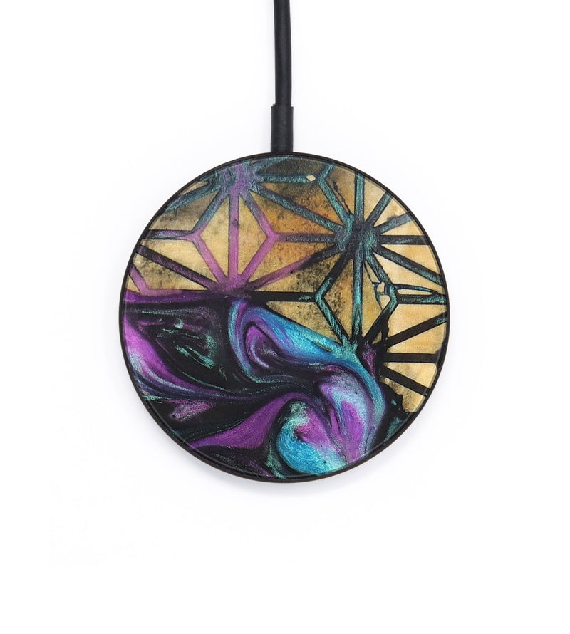 Circle Wood+Resin Wireless Charger - Mark (Pattern, 695464)