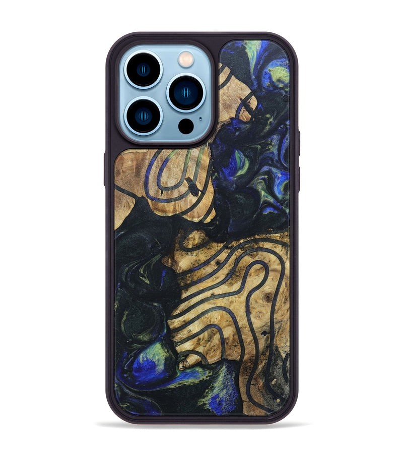 iPhone 14 Pro Max Wood+Resin Phone Case - Joshua (Pattern, 695515)