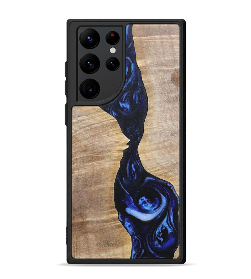 Galaxy S22 Ultra Wood+Resin Phone Case - Violet (Blue, 695599)