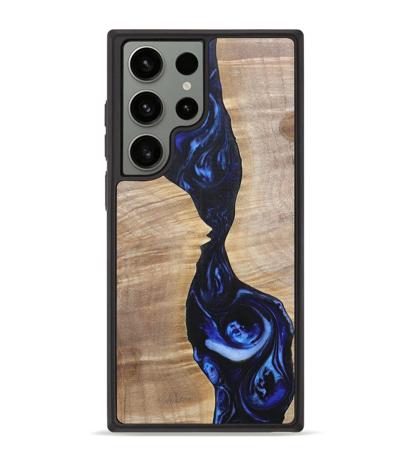 Galaxy S23 Ultra Wood+Resin Phone Case - Violet (Blue, 695599)