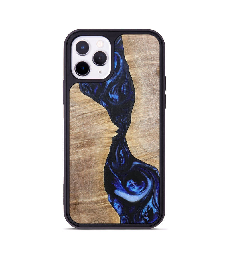 iPhone 11 Pro Wood+Resin Phone Case - Violet (Blue, 695599)