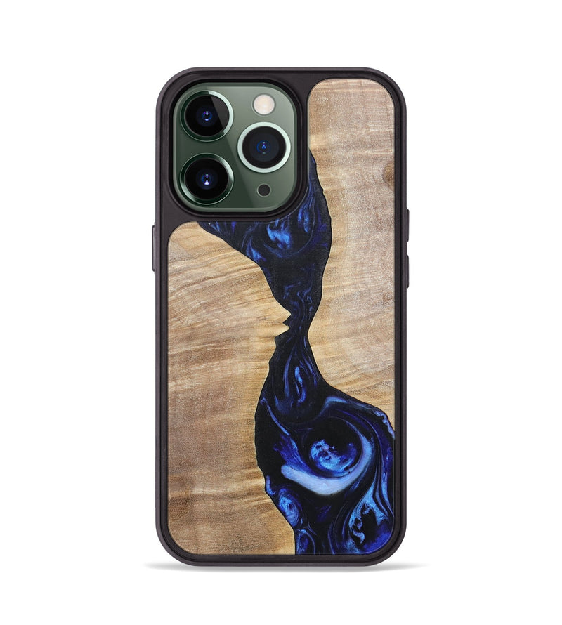 iPhone 13 Pro Wood+Resin Phone Case - Violet (Blue, 695599)