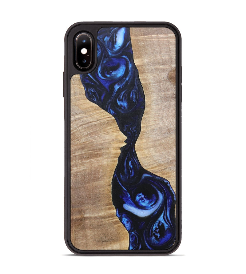 iPhone Xs Max Wood+Resin Phone Case - Violet (Blue, 695599)