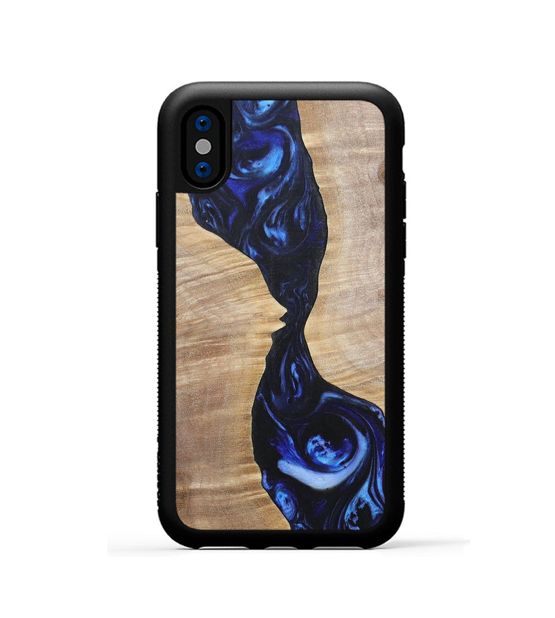iPhone Xs Wood+Resin Phone Case - Violet (Blue, 695599)