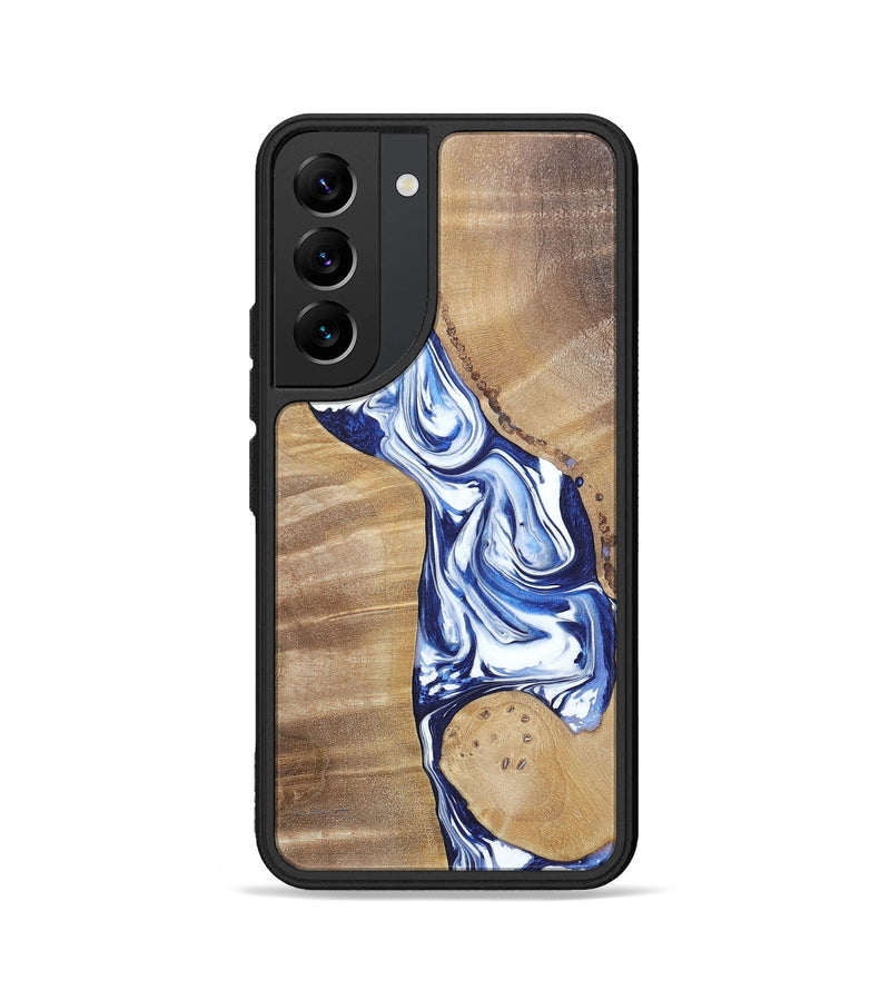 Galaxy S22 Wood+Resin Phone Case - Karen (Blue, 695603)