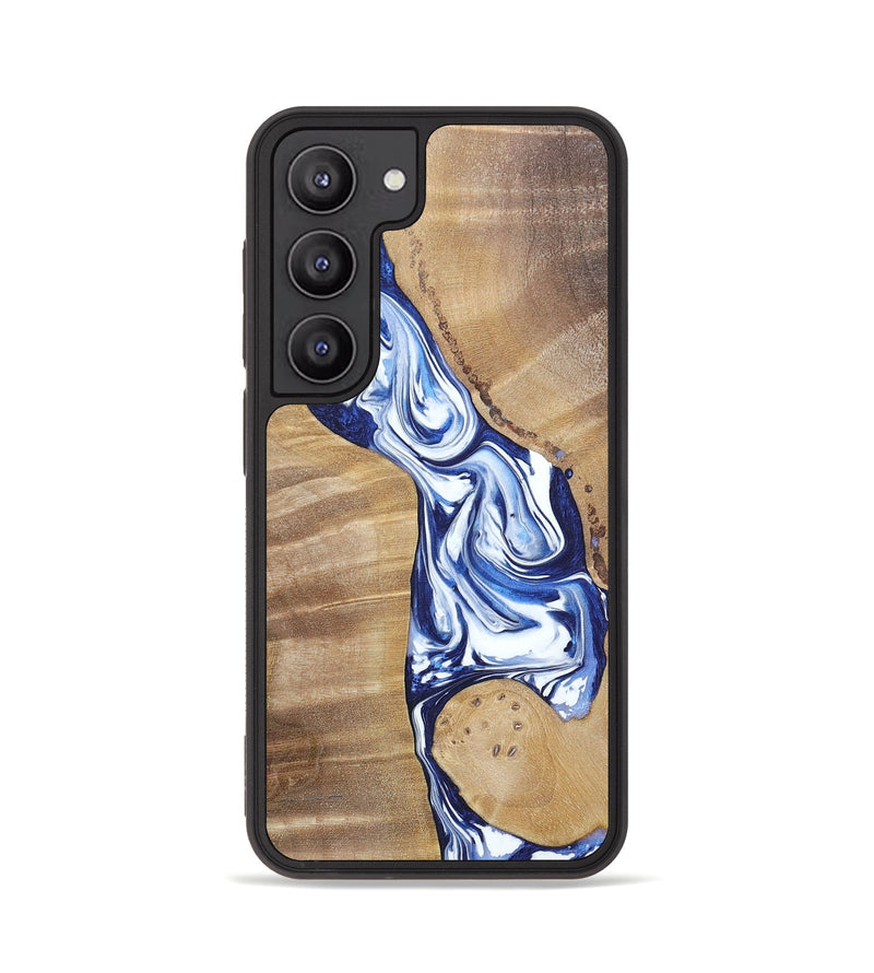 Galaxy S23 Wood+Resin Phone Case - Karen (Blue, 695603)