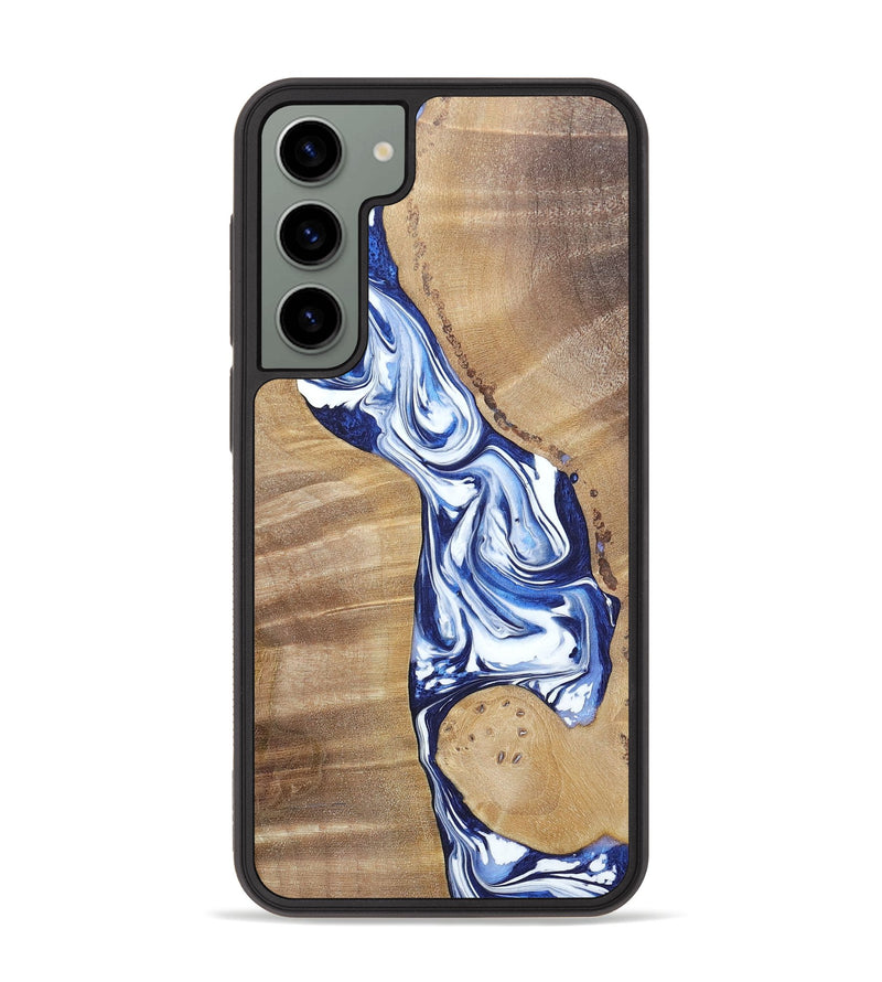 Galaxy S23 Plus Wood+Resin Phone Case - Karen (Blue, 695603)