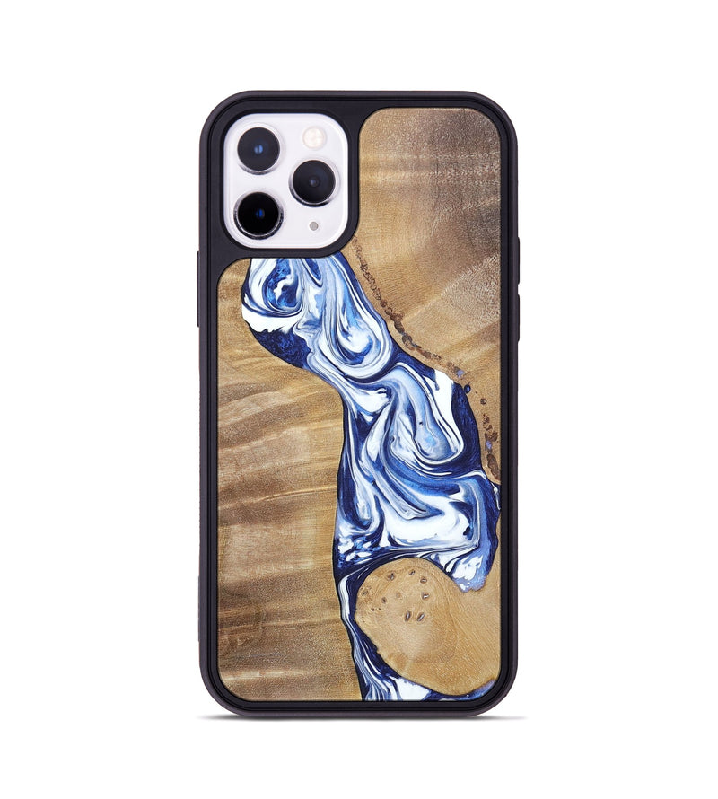 iPhone 11 Pro Wood+Resin Phone Case - Karen (Blue, 695603)