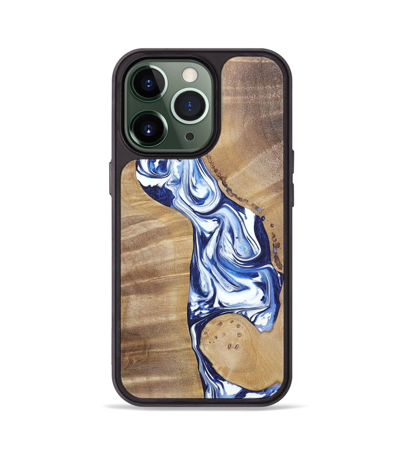 iPhone 13 Pro Wood+Resin Phone Case - Karen (Blue, 695603)