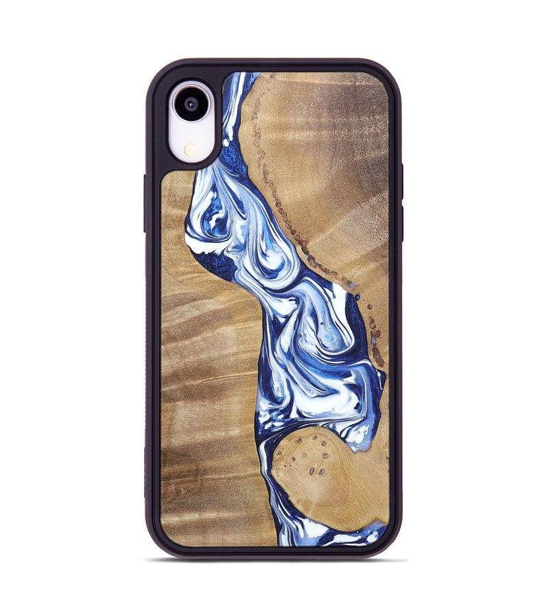 iPhone Xr Wood+Resin Phone Case - Karen (Blue, 695603)