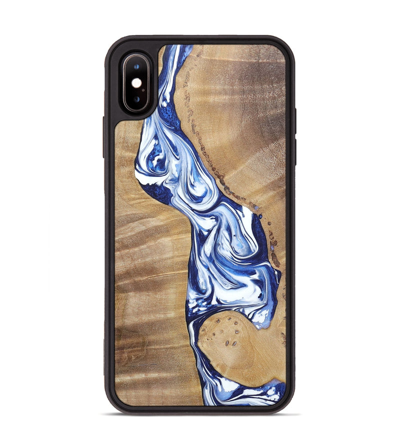 iPhone Xs Max Wood+Resin Phone Case - Karen (Blue, 695603)