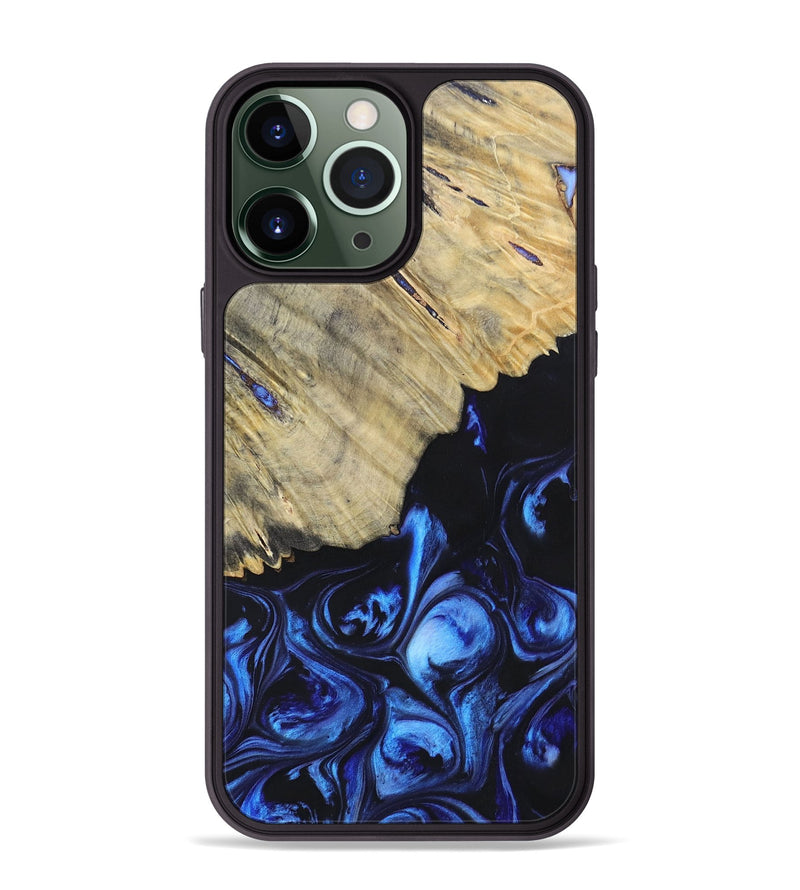 iPhone 13 Pro Max Wood+Resin Phone Case - Analia (Blue, 695604)