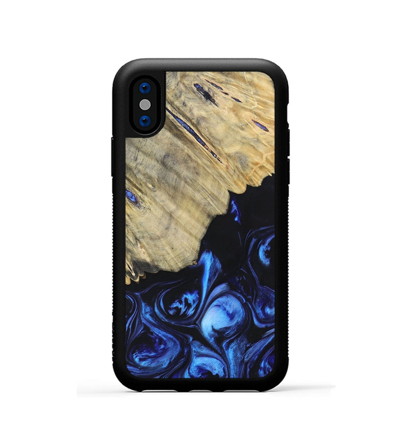 iPhone Xs Wood+Resin Phone Case - Analia (Blue, 695604)