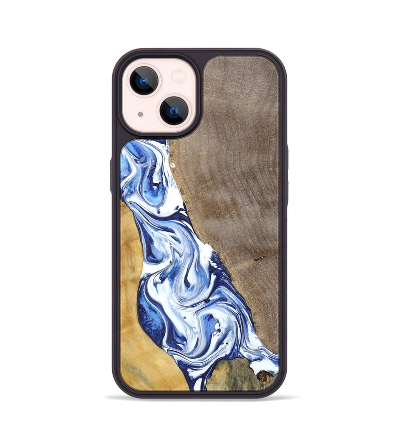 iPhone 14 Wood+Resin Phone Case - Reed (Mosaic, 695623)