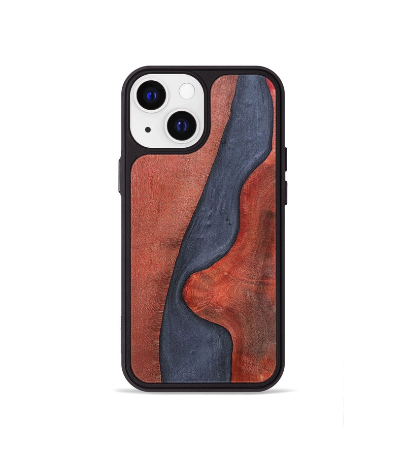 iPhone 13 mini Wood+Resin Phone Case - Samantha (Pure Black, 695646)