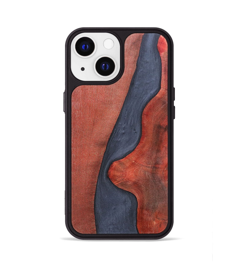 iPhone 13 Wood+Resin Phone Case - Samantha (Pure Black, 695646)