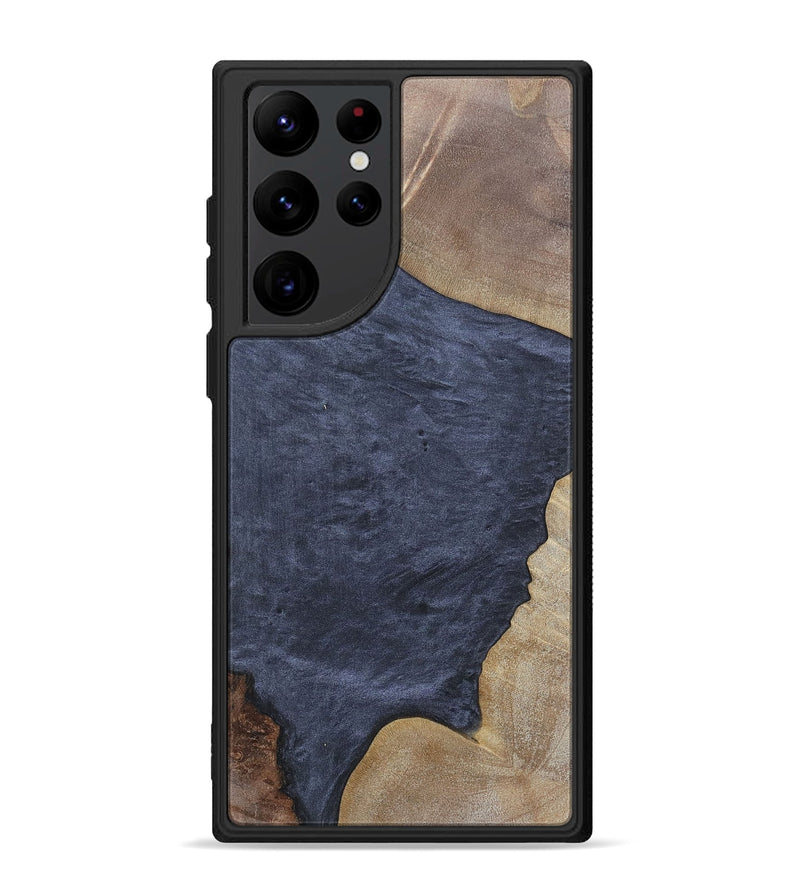 Galaxy S22 Ultra Wood+Resin Phone Case - Walker (Pure Black, 695657)