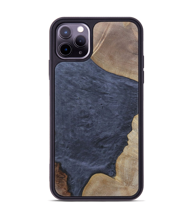 iPhone 11 Pro Max Wood+Resin Phone Case - Walker (Pure Black, 695657)
