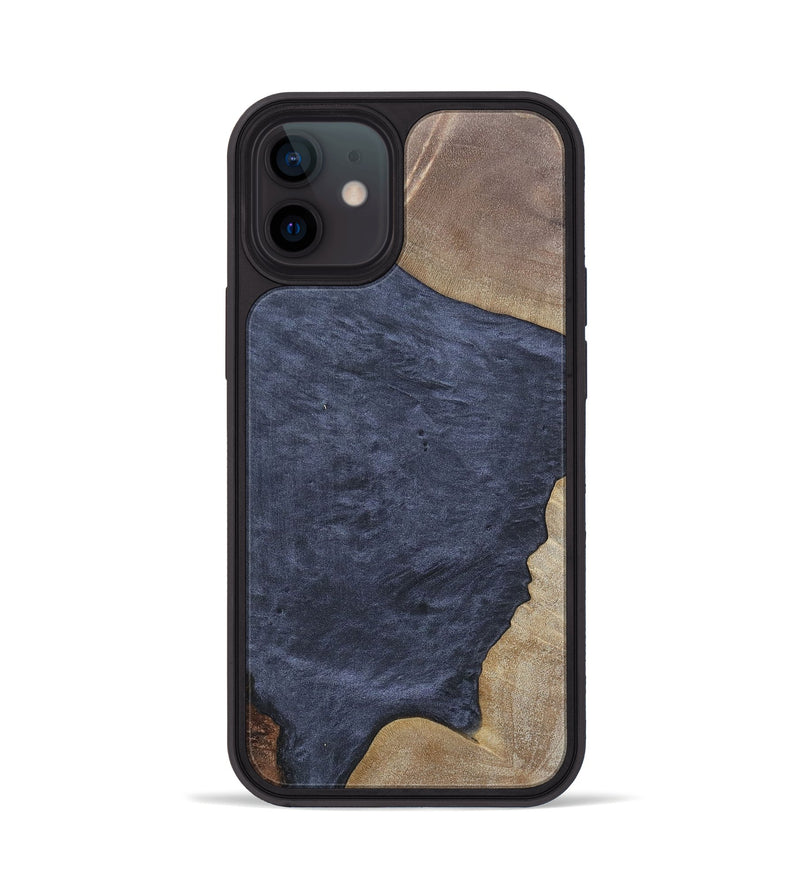 iPhone 12 Wood+Resin Phone Case - Walker (Pure Black, 695657)