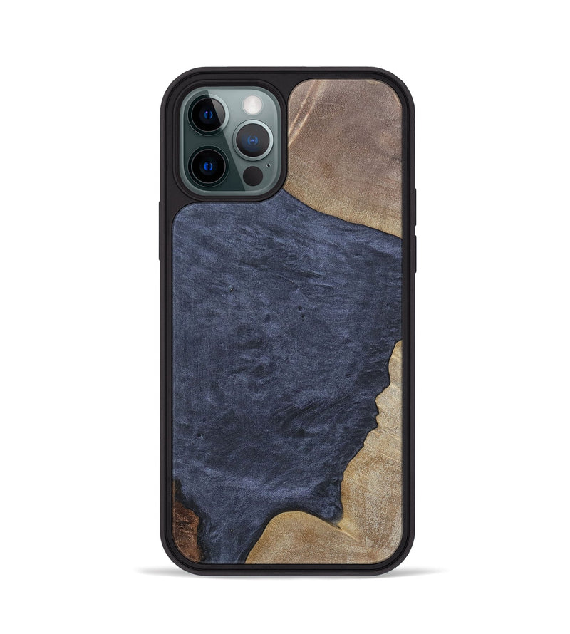 iPhone 12 Pro Wood+Resin Phone Case - Walker (Pure Black, 695657)