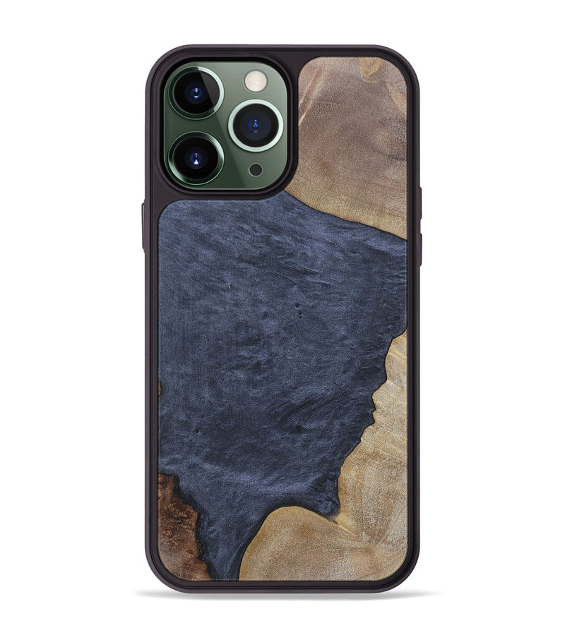 iPhone 13 Pro Max Wood+Resin Phone Case - Walker (Pure Black, 695657)