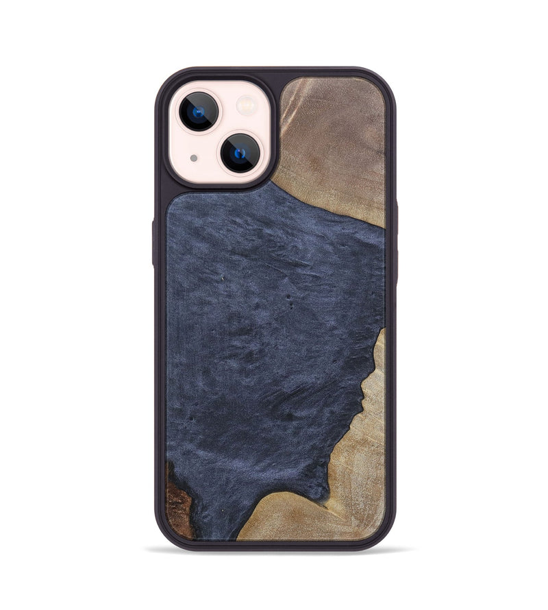 iPhone 14 Wood+Resin Phone Case - Walker (Pure Black, 695657)
