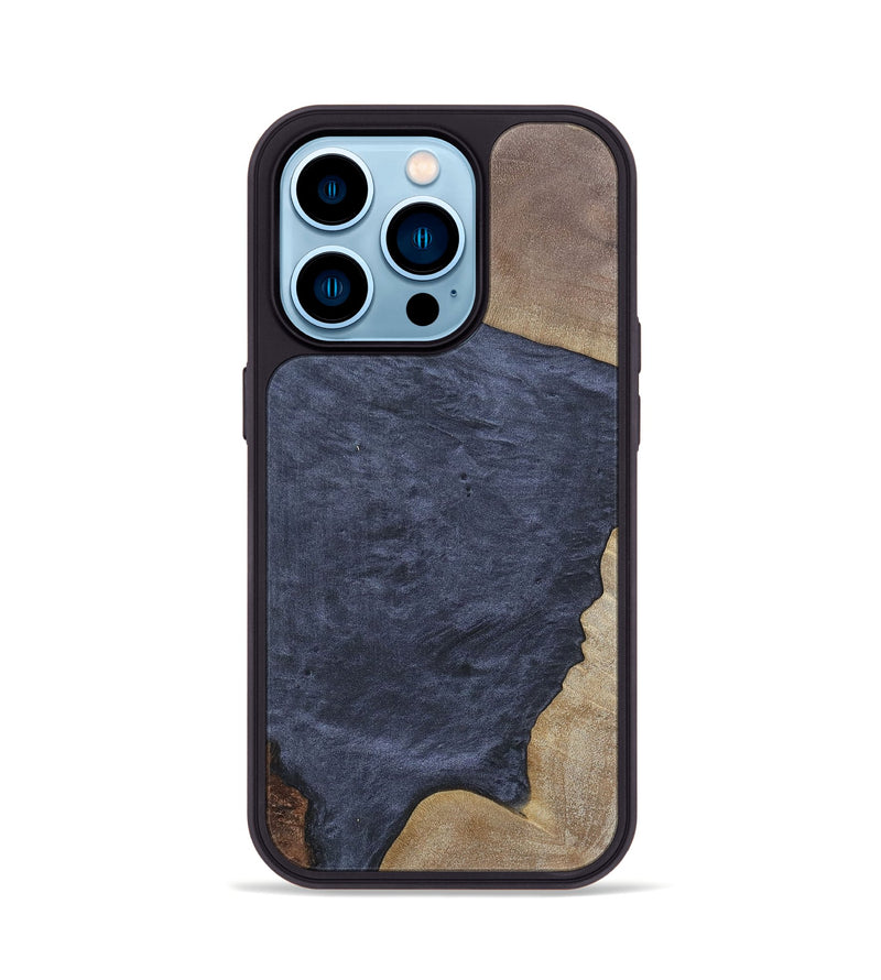 iPhone 14 Pro Wood+Resin Phone Case - Walker (Pure Black, 695657)