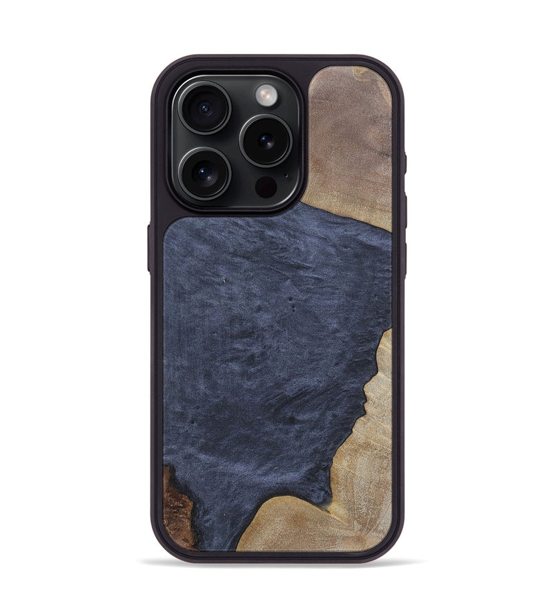 iPhone 15 Pro Wood+Resin Phone Case - Walker (Pure Black, 695657)