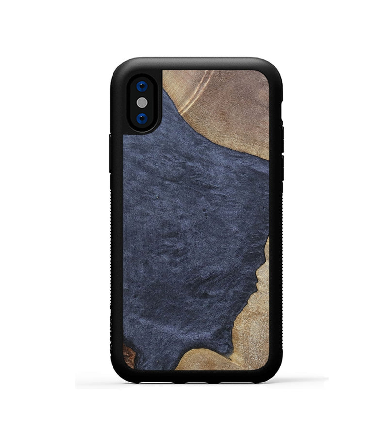 iPhone Xs Wood+Resin Phone Case - Walker (Pure Black, 695657)