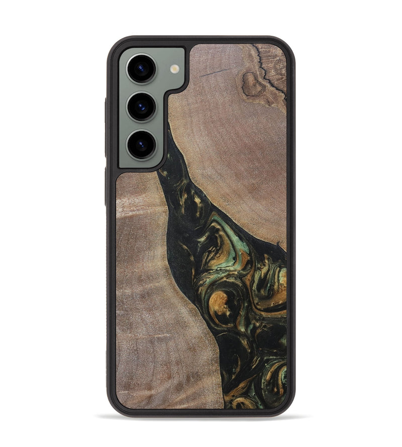 Galaxy S23 Plus Wood+Resin Phone Case - Graham (Green, 695666)