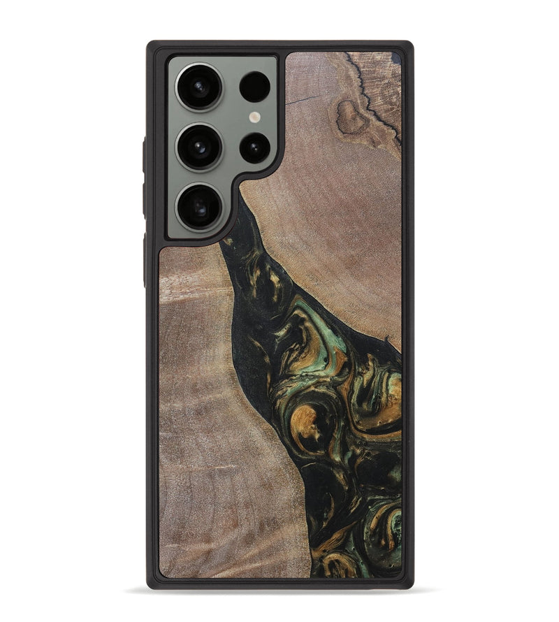 Galaxy S23 Ultra Wood+Resin Phone Case - Graham (Green, 695666)