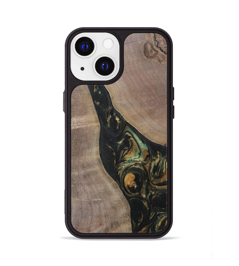 iPhone 13 Wood+Resin Phone Case - Graham (Green, 695666)