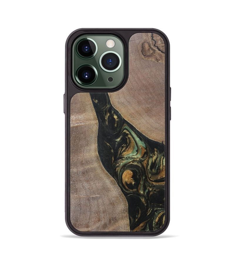 iPhone 13 Pro Wood+Resin Phone Case - Graham (Green, 695666)