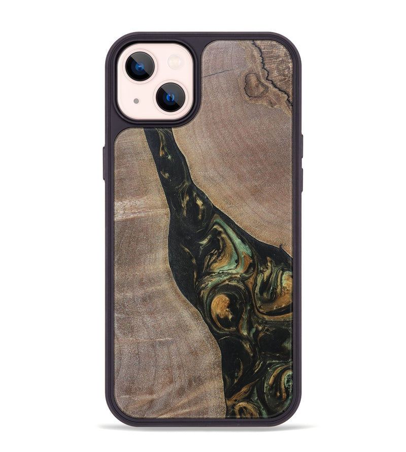 iPhone 14 Plus Wood+Resin Phone Case - Graham (Green, 695666)