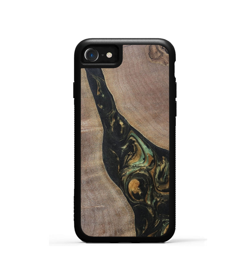 iPhone SE Wood+Resin Phone Case - Graham (Green, 695666)