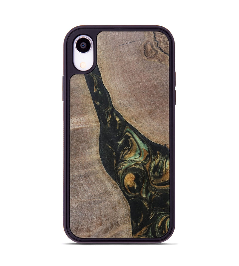 iPhone Xr Wood+Resin Phone Case - Graham (Green, 695666)