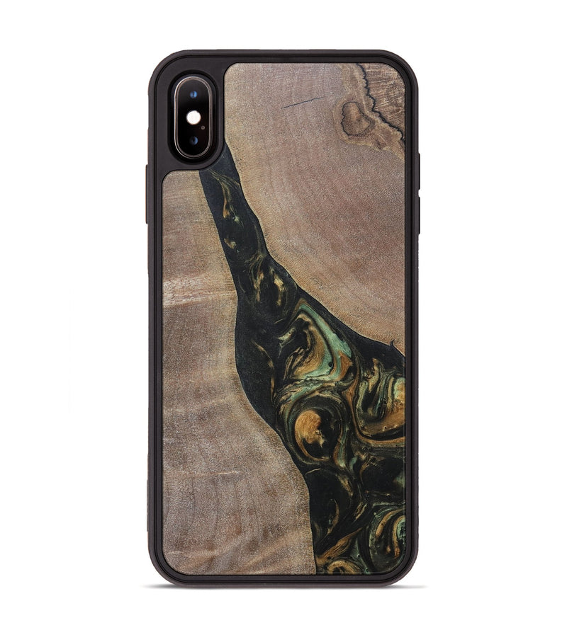 iPhone Xs Max Wood+Resin Phone Case - Graham (Green, 695666)