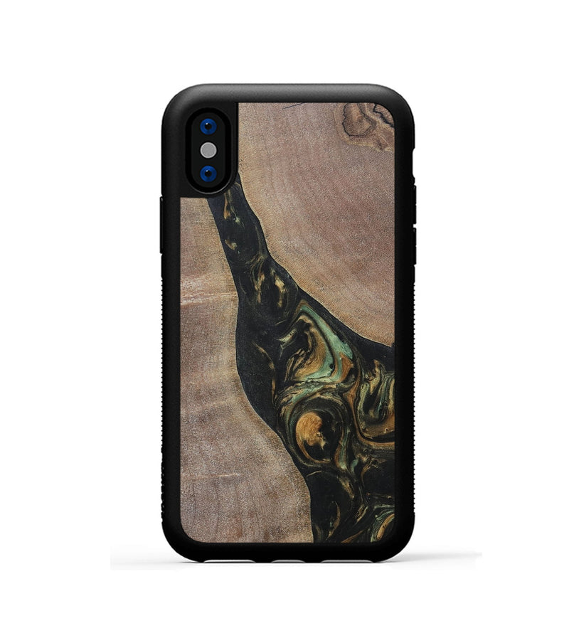 iPhone Xs Wood+Resin Phone Case - Graham (Green, 695666)