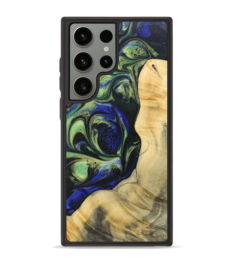 Galaxy S23 Ultra Wood+Resin Phone Case - Harold (Green, 695668)