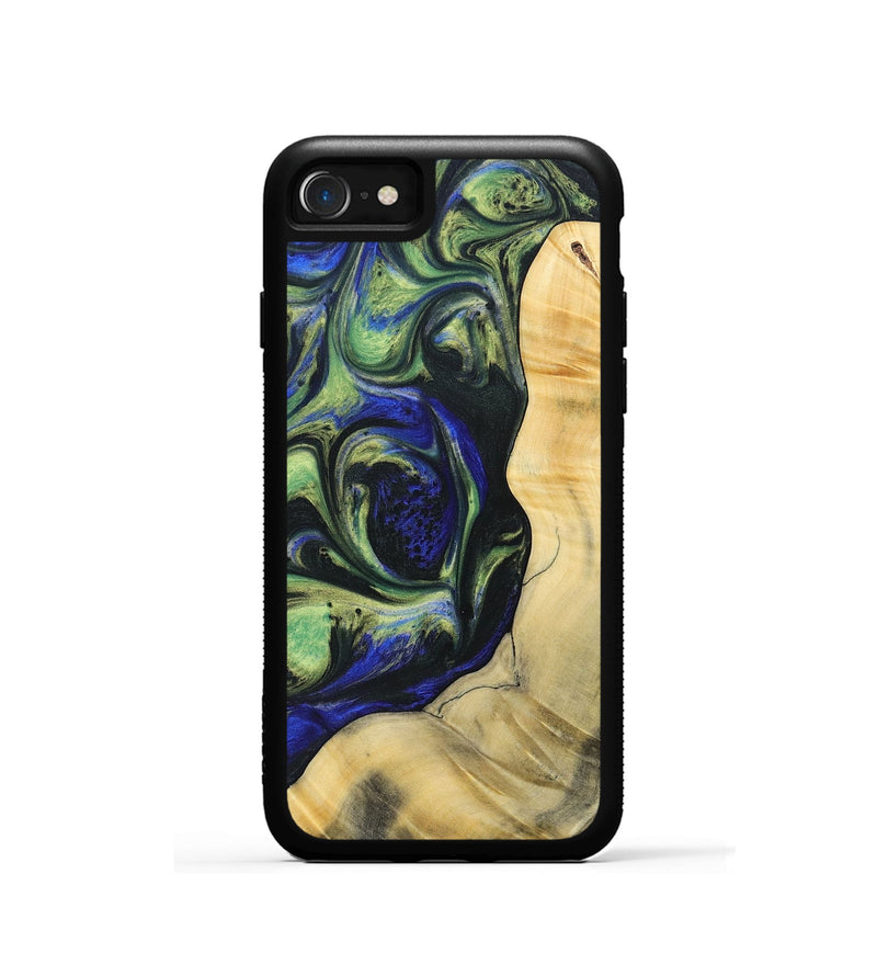iPhone SE Wood+Resin Phone Case - Harold (Green, 695668)