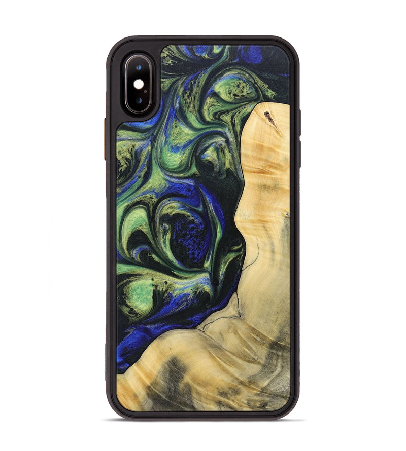 iPhone Xs Max Wood+Resin Phone Case - Harold (Green, 695668)