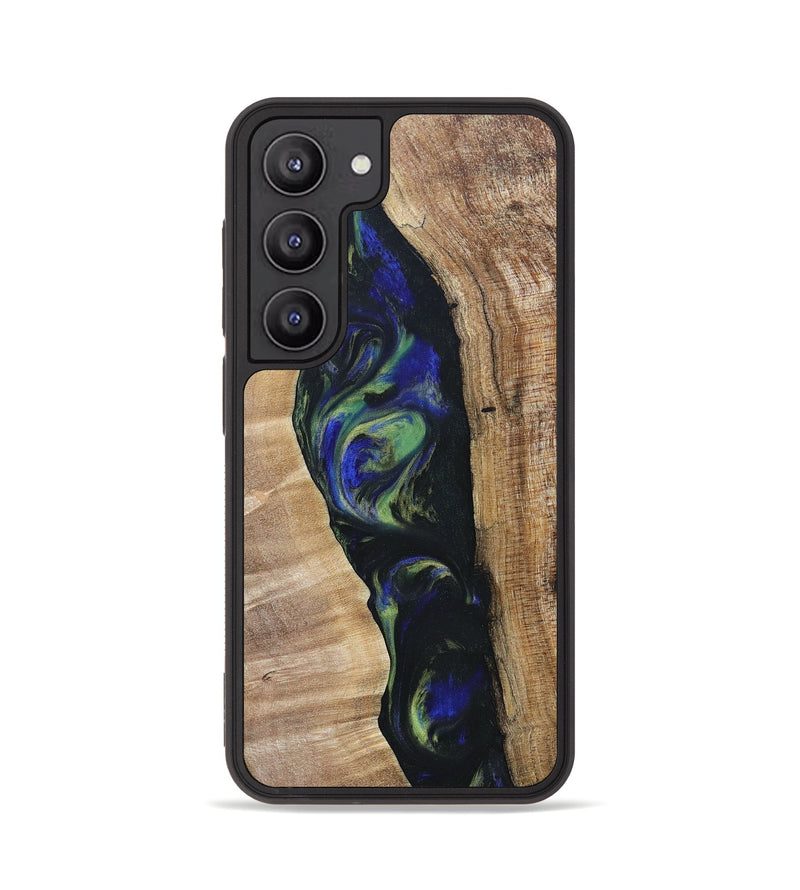 Galaxy S23 Wood+Resin Phone Case - Kris (Green, 695669)