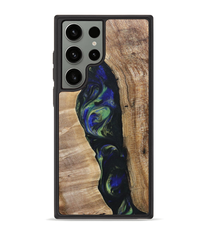 Galaxy S23 Ultra Wood+Resin Phone Case - Kris (Green, 695669)